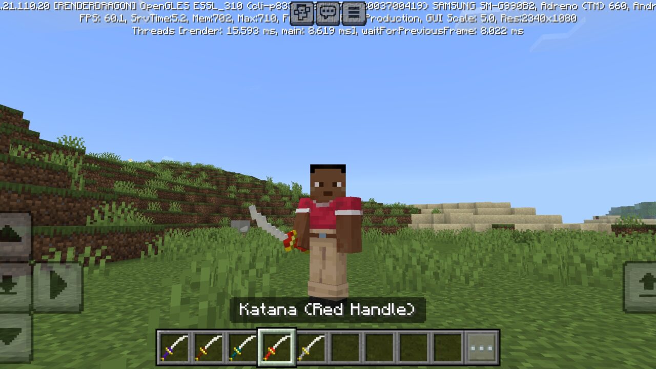 Red from Katanas Mod for Minecraft PE