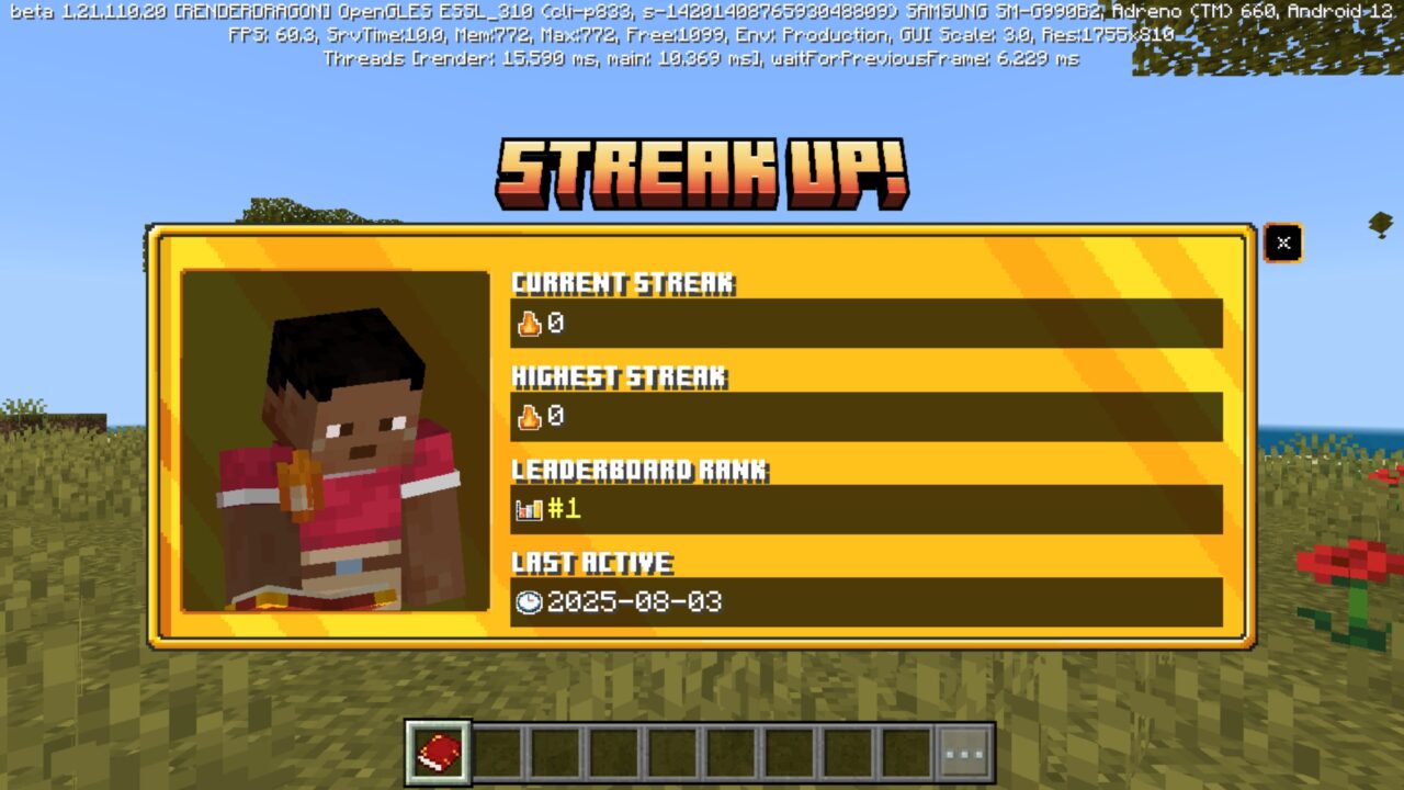 Start from Streak Up Mod for Minecraft PE
