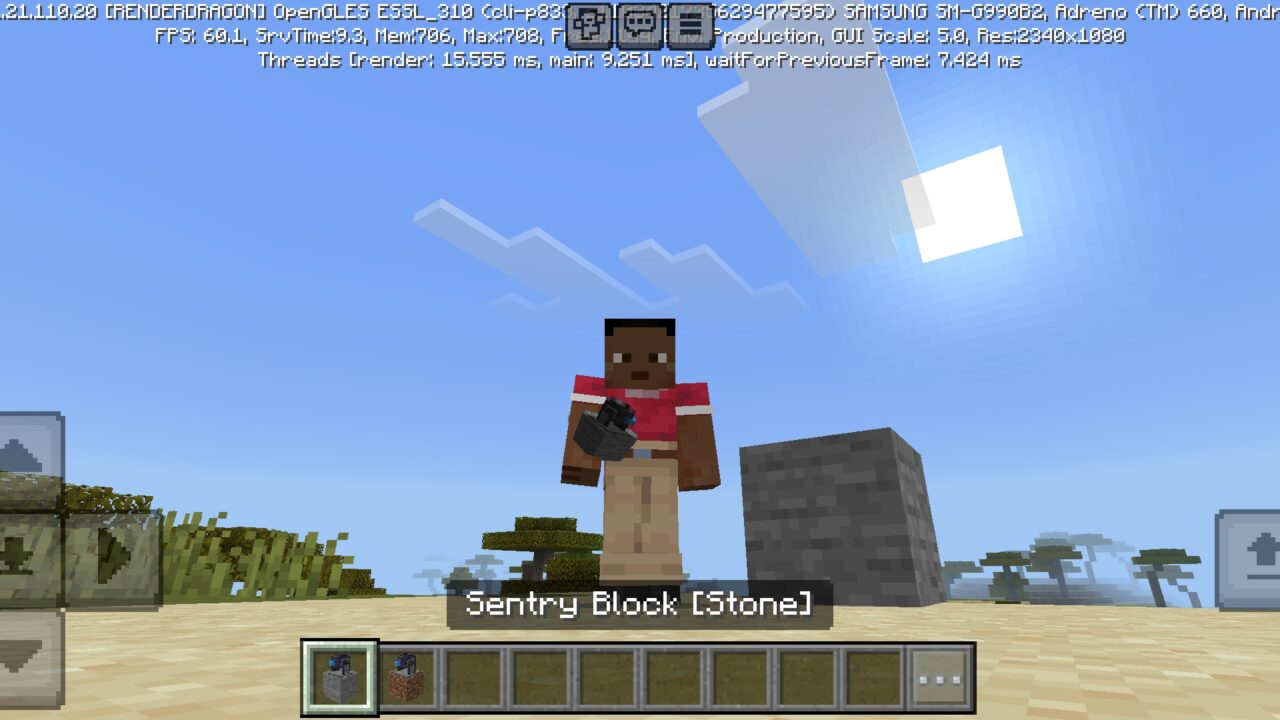 Stone from Sentry Blocks Mod for Minecraft PE