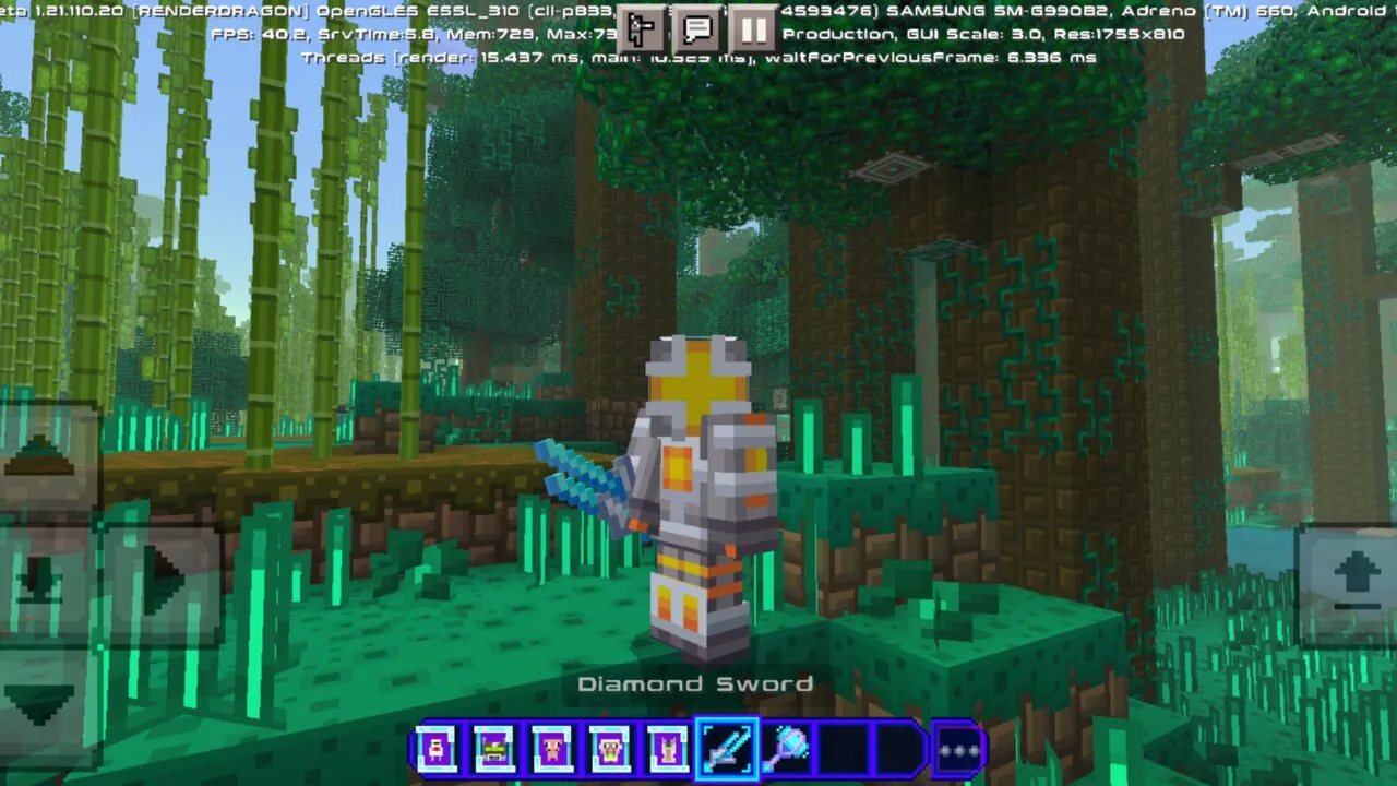 Sword from Cyberpunk Neon Texture Pack for Minecraft PE