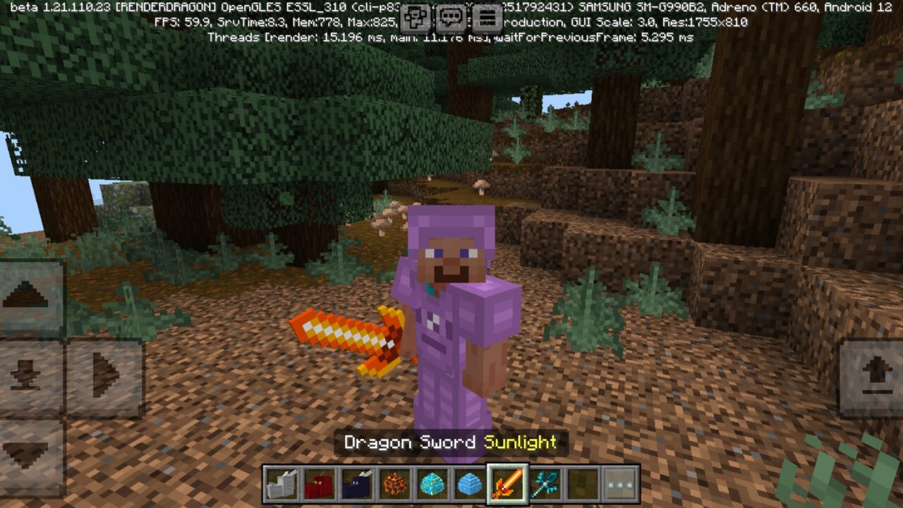 Sword from Dragon Mounts 3 Mod for Minecraft PE