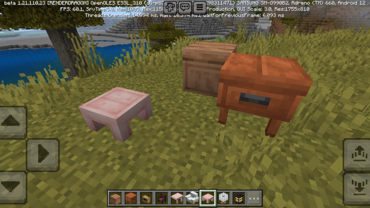 Tables from Fabulous Furniture Mod for Minecraft PE