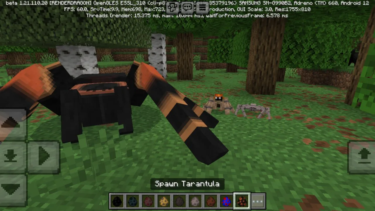 Tarantula from Arachnophobia Mod for Minecraft PE