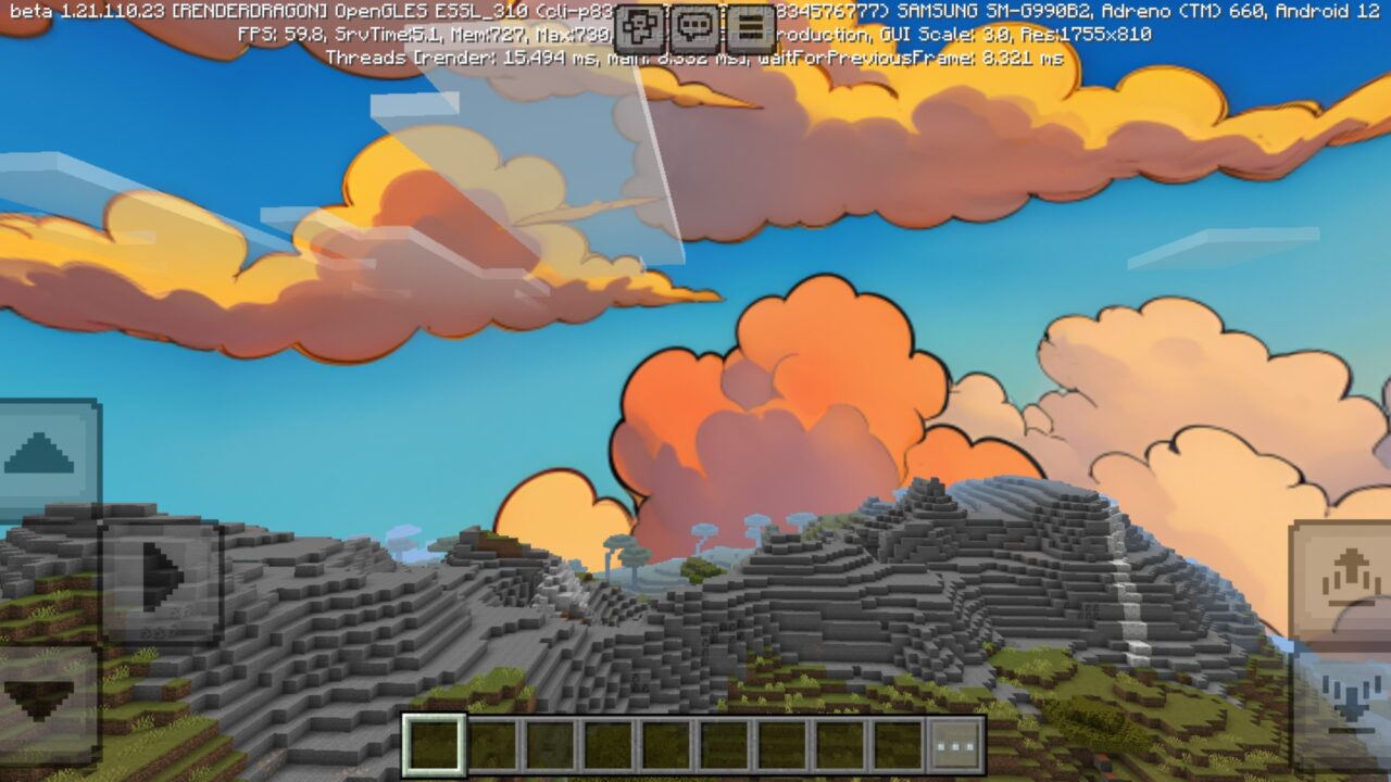 Top View from Cartoon Clouds Texture Pack for Minecraft PE