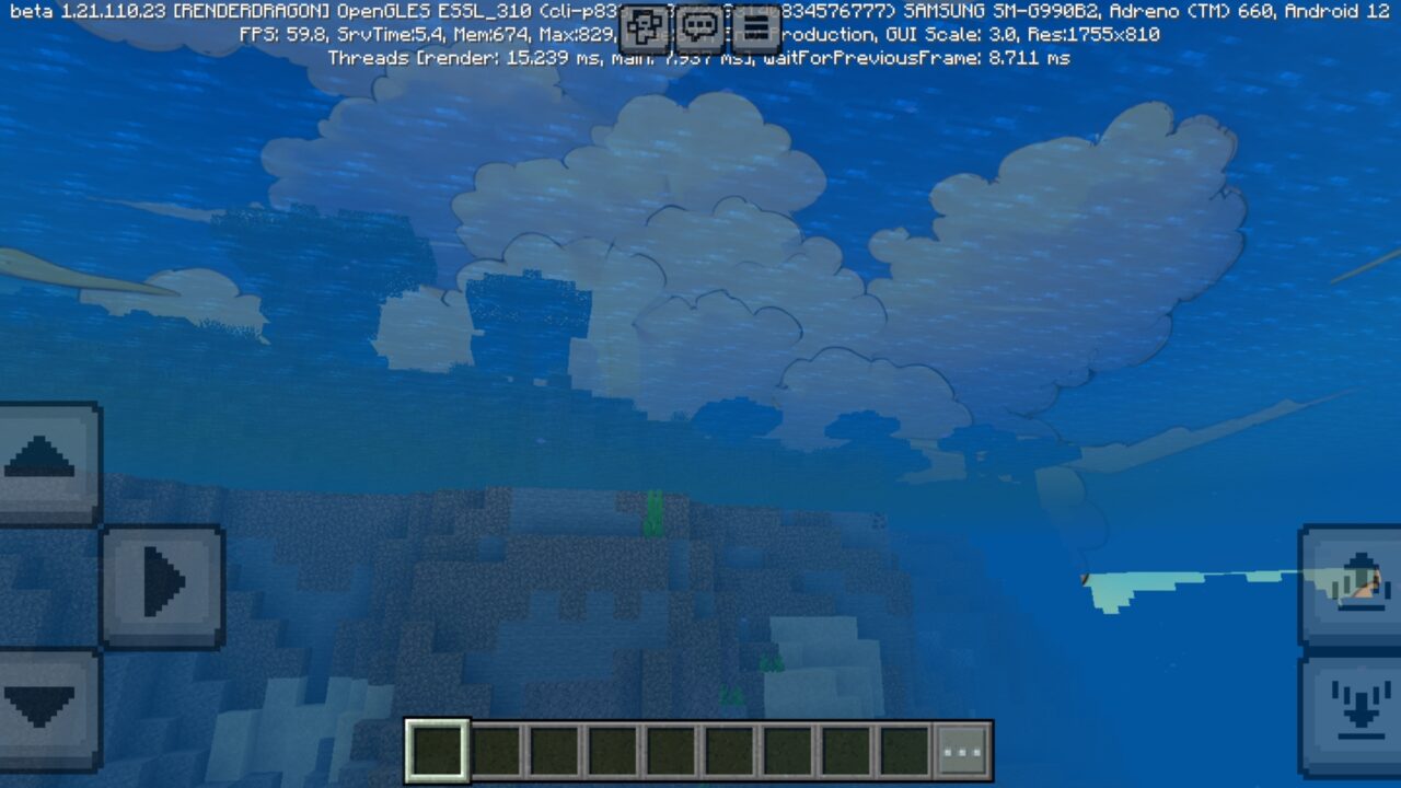 Underwater from Cartoon Clouds Texture Pack for Minecraft PE