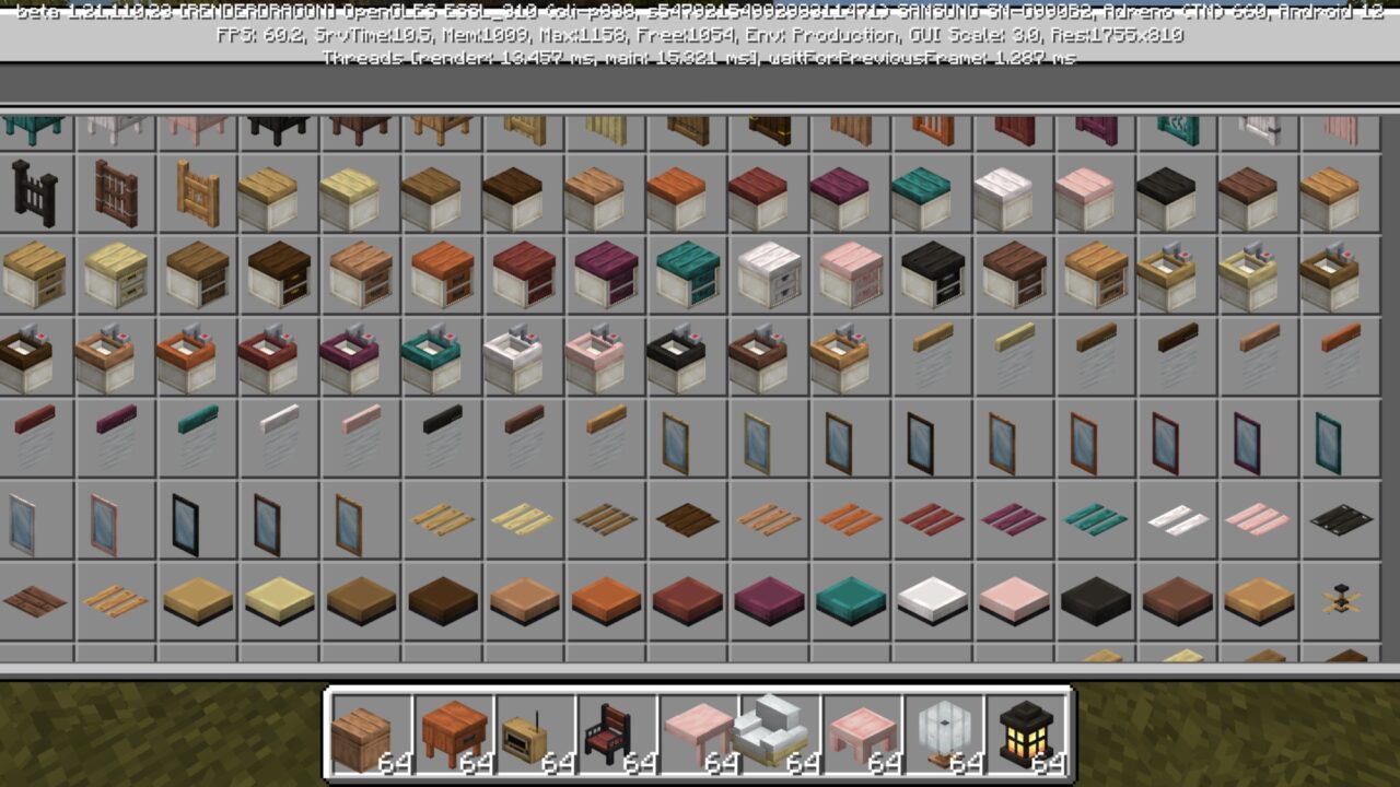 Variants from Fabulous Furniture Mod for Minecraft PE