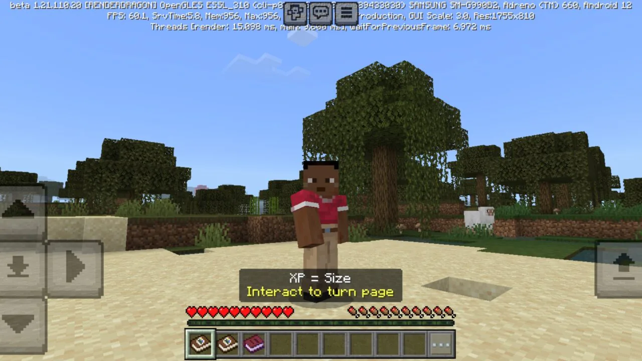 Xp Equals Your Size Mod for Minecraft PE