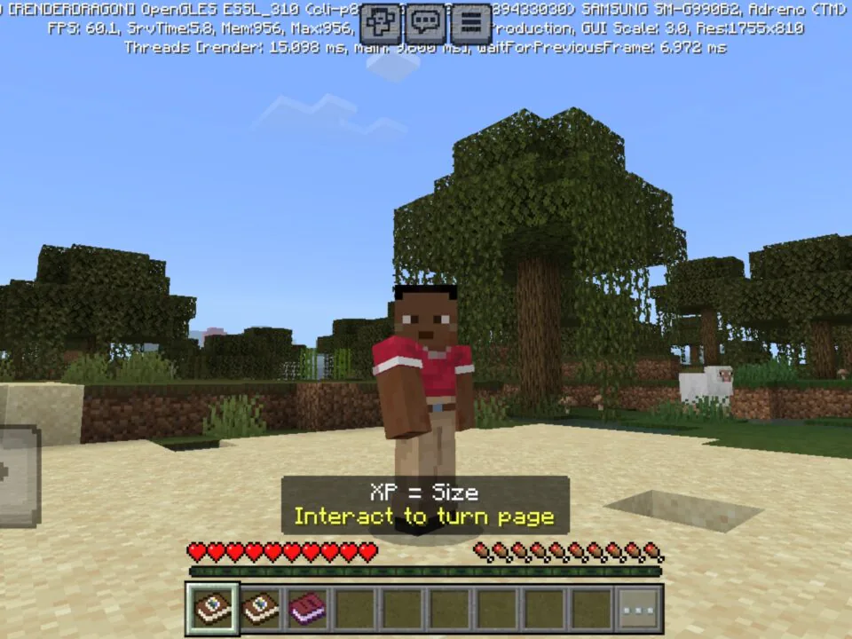 Xp Equals Your Size Mod for Minecraft PE