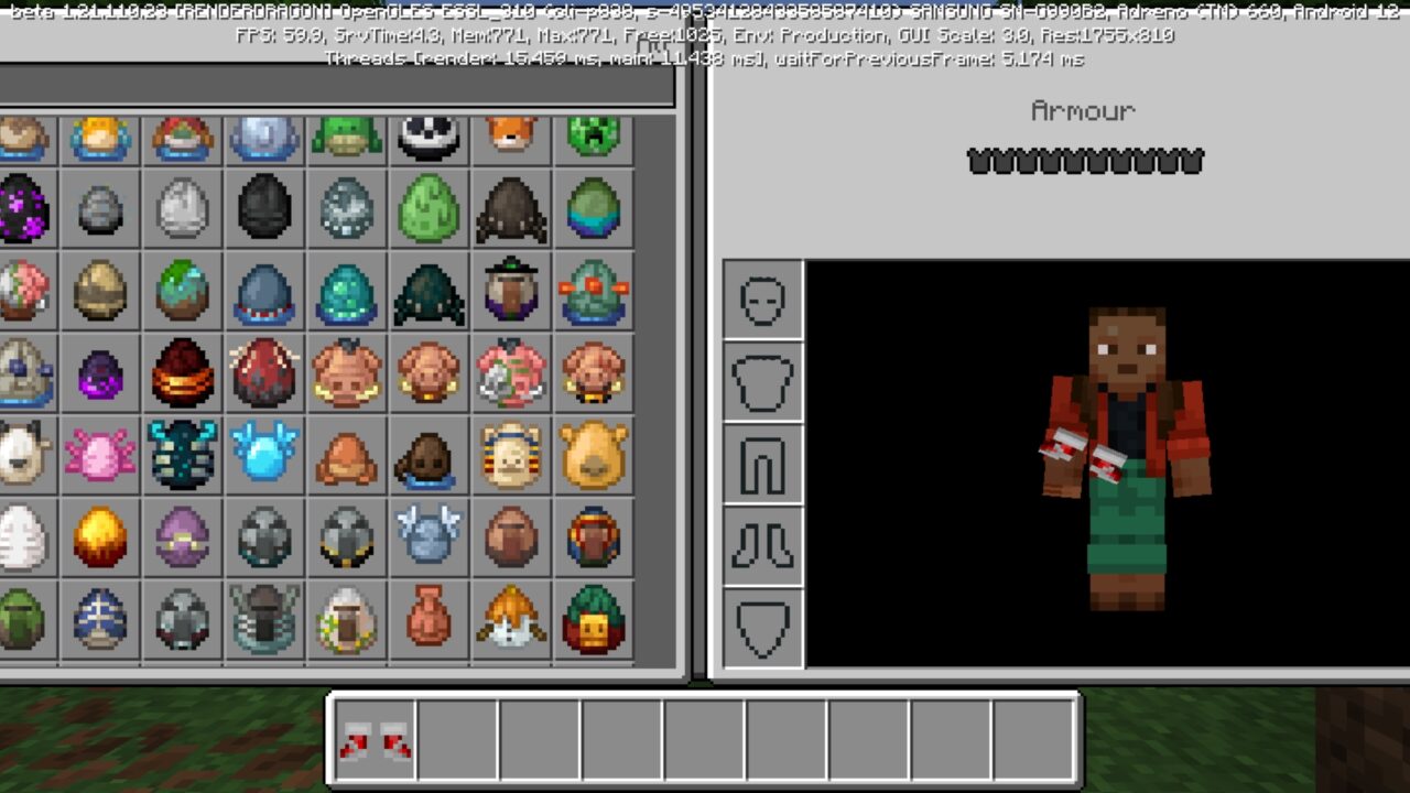 Armor from Running Shoes Mod for Minecraft PE