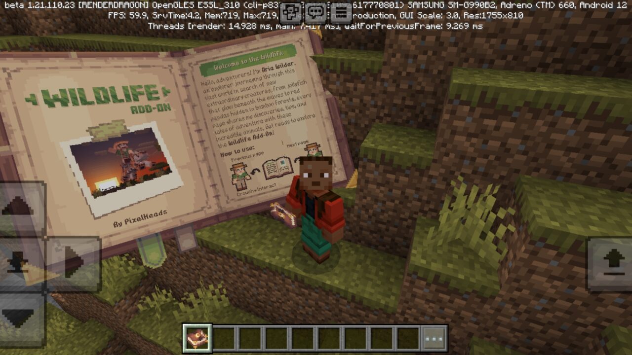 Book from Wildlife Mod for Minecraft PE