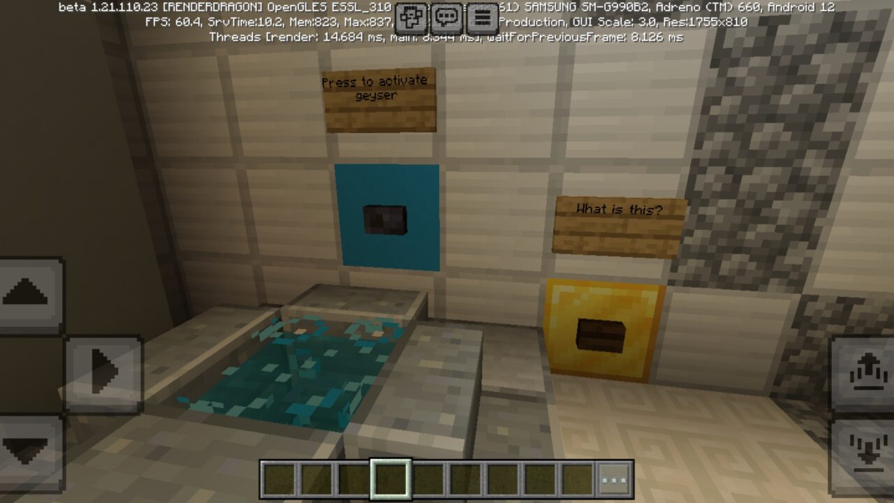 Buttons from Zombie Inspired Map for Minecraft PE