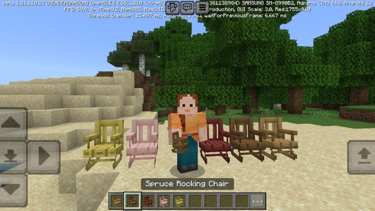 Chairs from Faramirs Furniture Mod for Minecraft PE