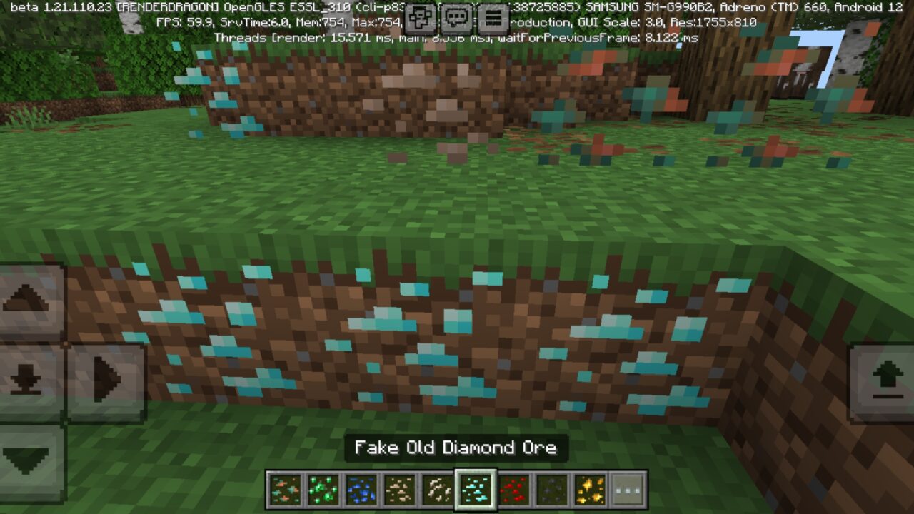 Diamond from Fake Ores Mod for Minecraft PE
