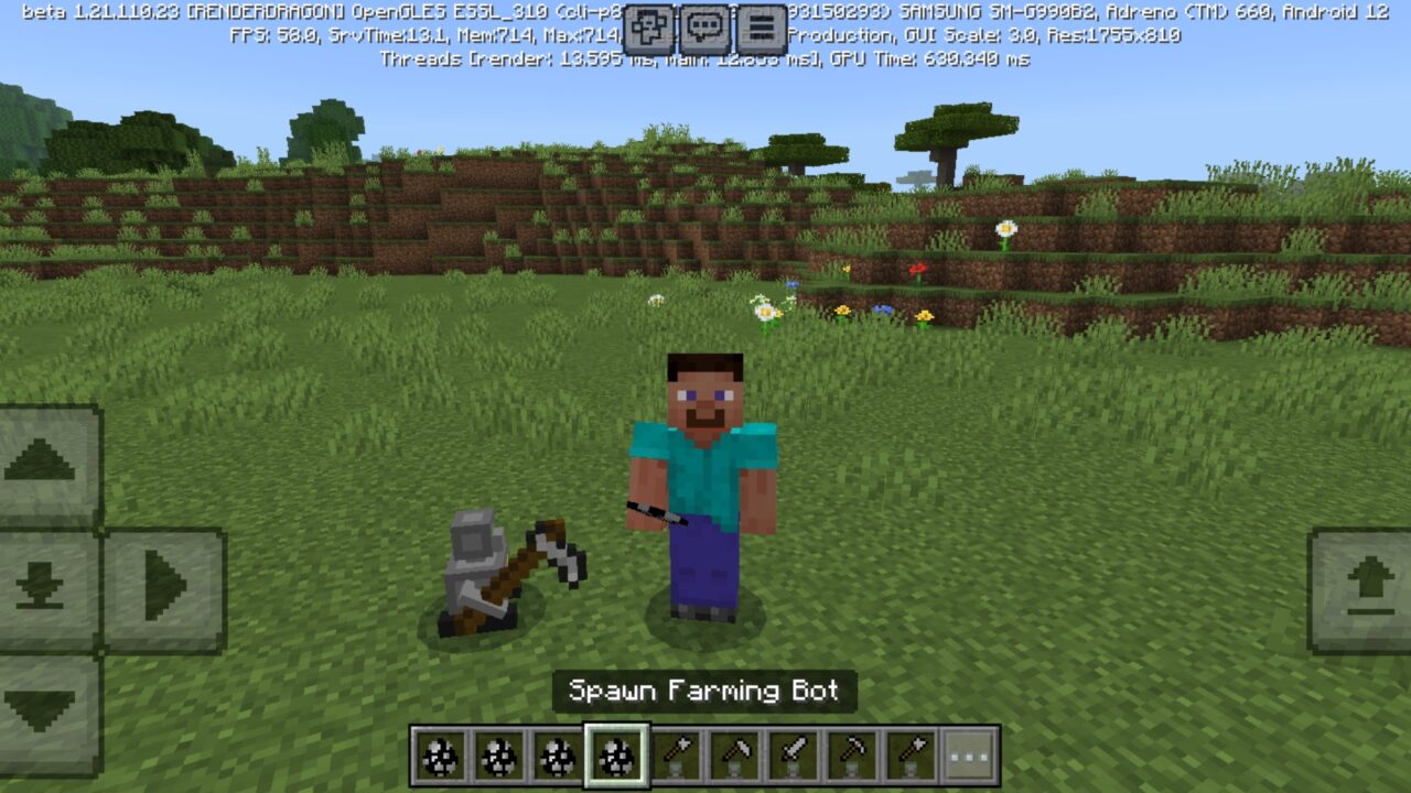 Farming from Auto Companions Mod for Minecraft PE