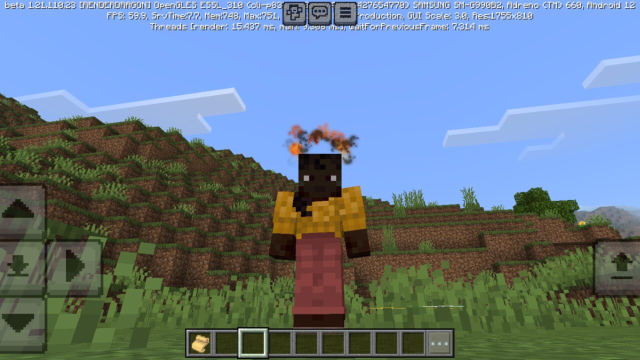 Fire from Player Trails Mod for Minecraft PE