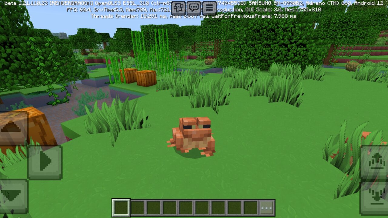 Frogs from ToonCraft Texture Pack for Minecraft PE