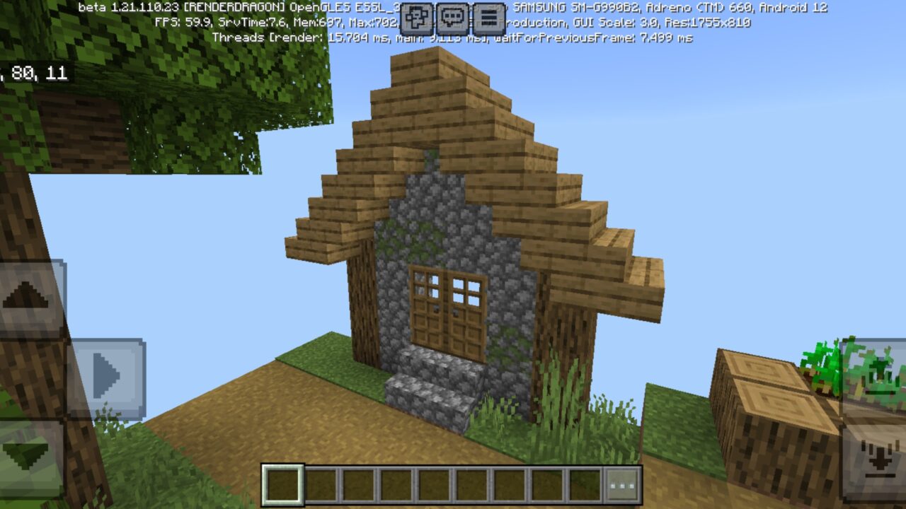 House from One Chunk Map for Minecraft PE