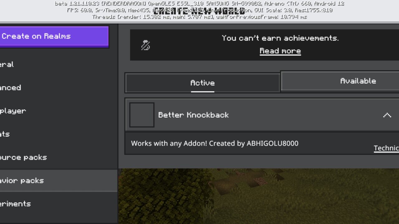 Install from Knockback Mod for Minecraft PE
