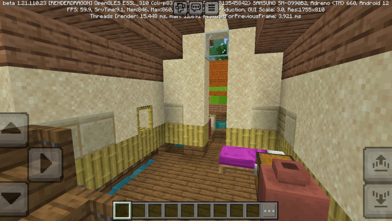 Interior from Rising Lava Survival Map for Minecraft PE