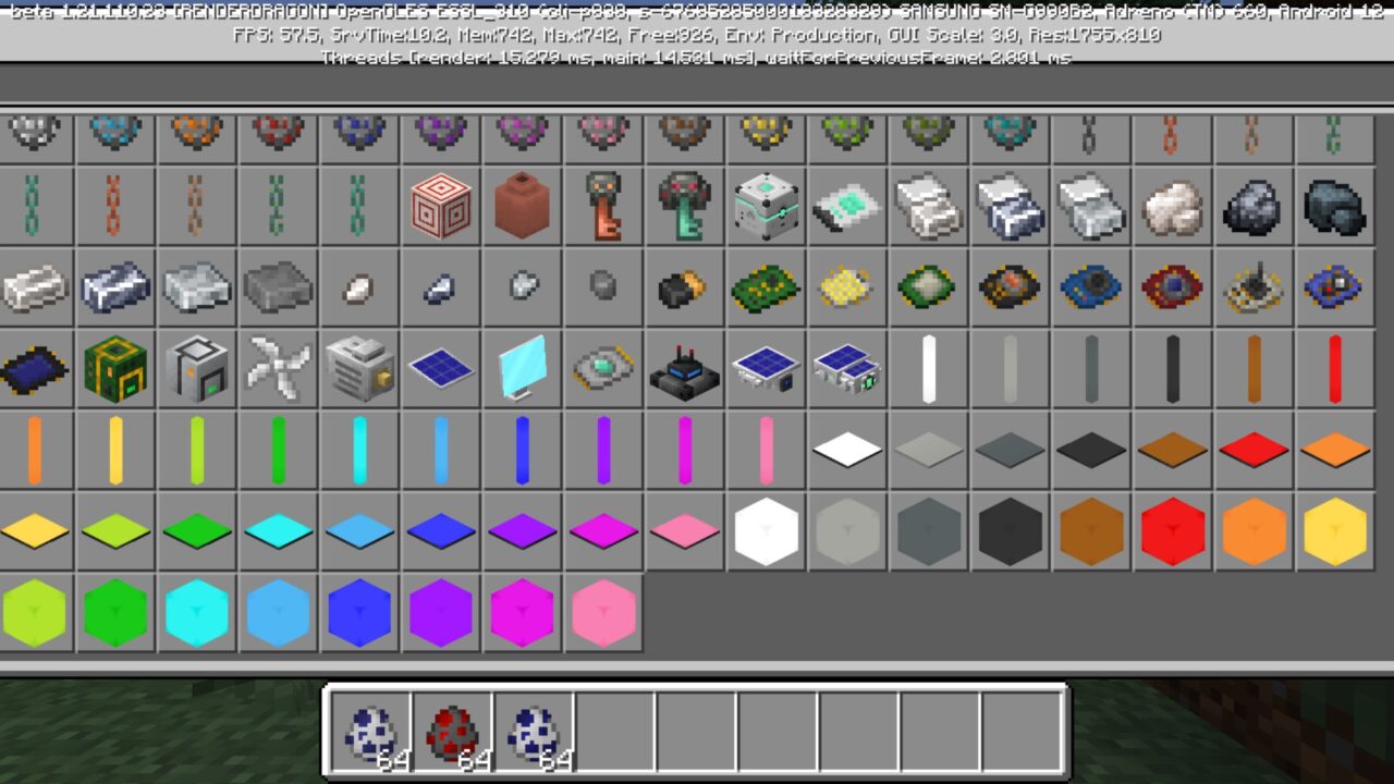 Inventory from Craft Punk Mod for Minecraft PE