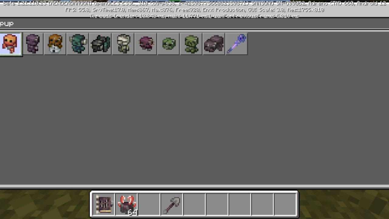 Items from Stitched Monsters Mod for Minecraft PE