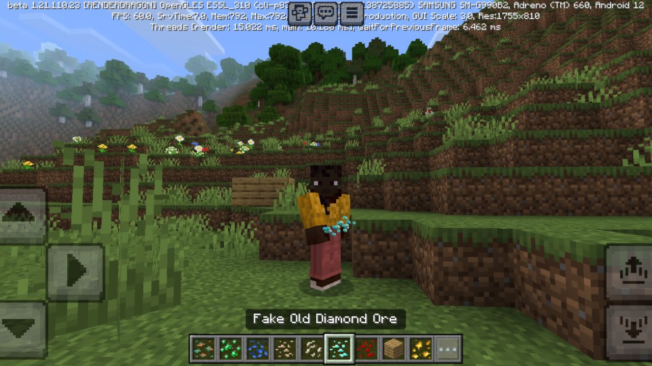 Old Diamond from Fake Ores Mod for Minecraft PE