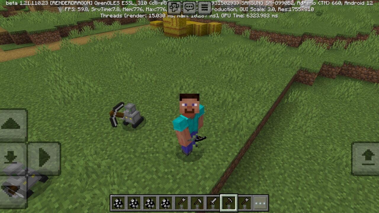 Options from Auto Companions Mod for Minecraft PE