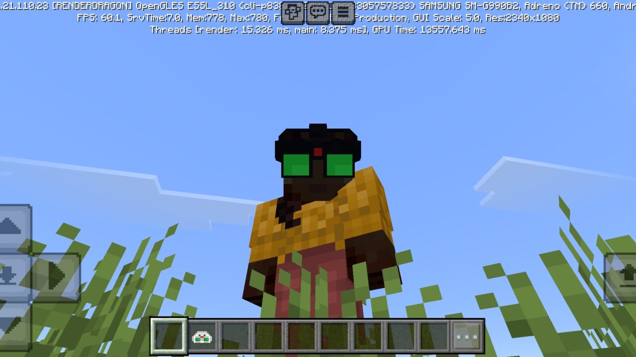 Options from Night Vision Goggles Mod for Minecraft PE