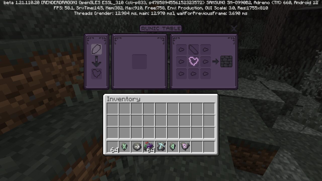 Runic from 10 Addons Mod for Minecraft PE