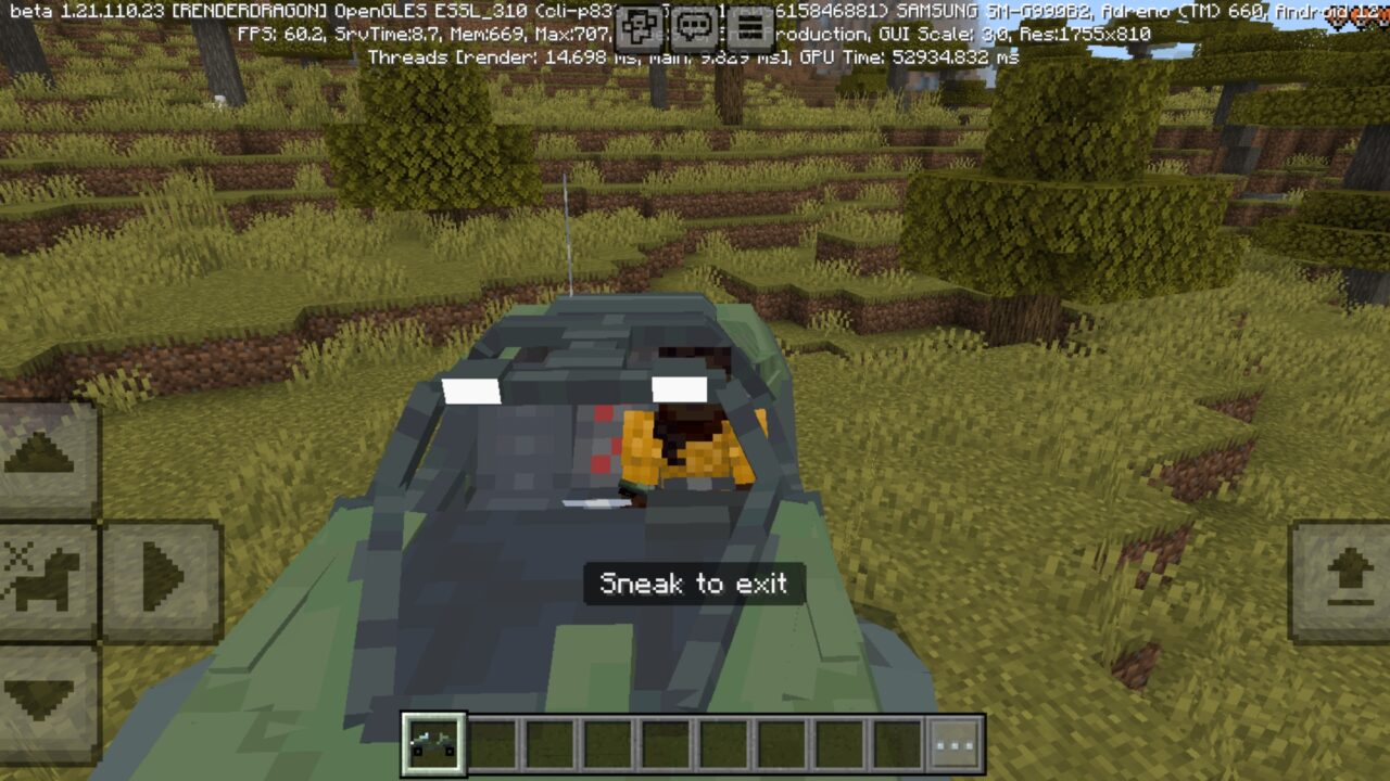 Sneak from Ultimate Warthog Mod for Minecraft PE