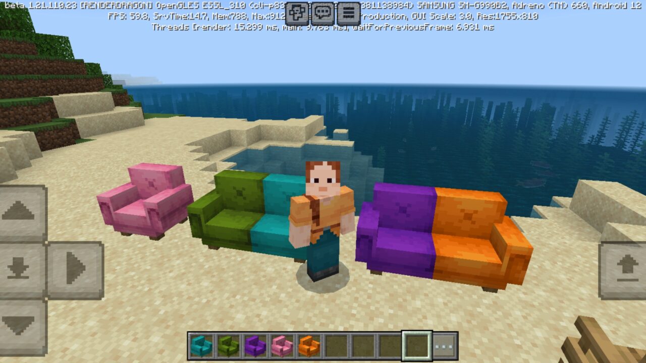 Sofas from Faramirs Furniture Mod for Minecraft PE