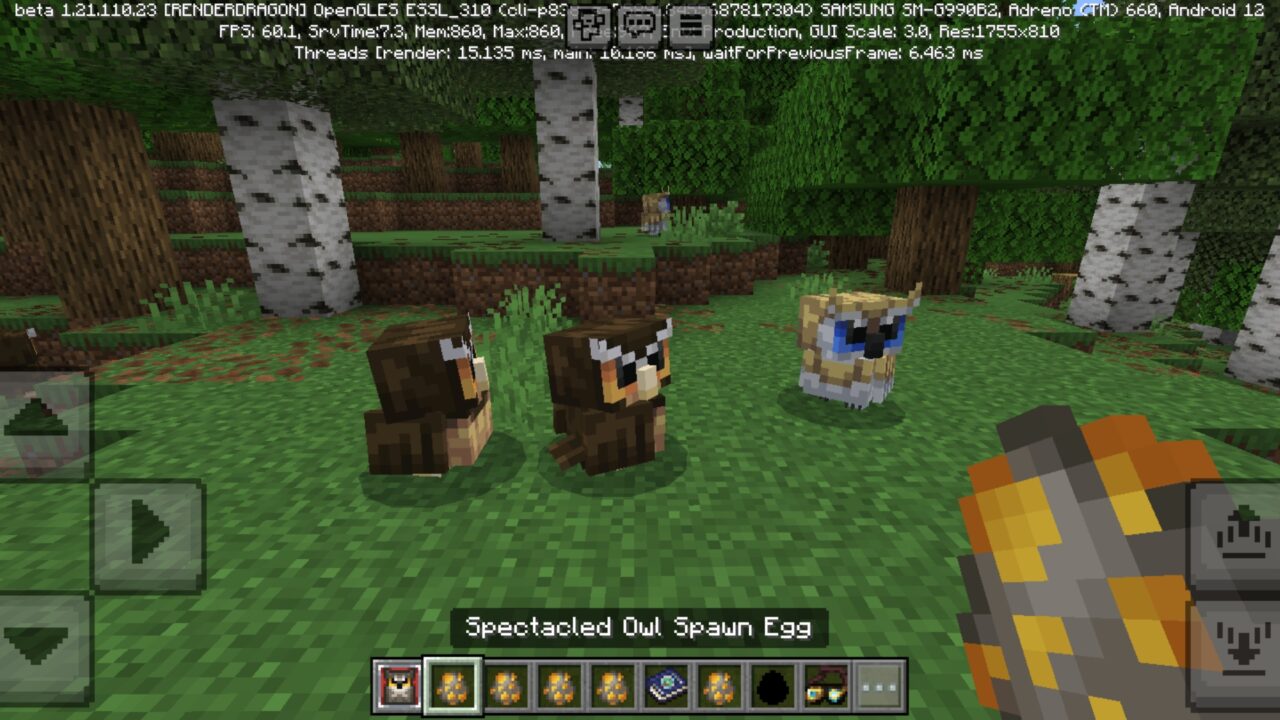 Spectacled from Owls Mod for Minecraft PE