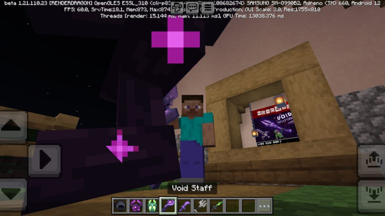 Staff from Void Weapon Mod for Minecraft PE