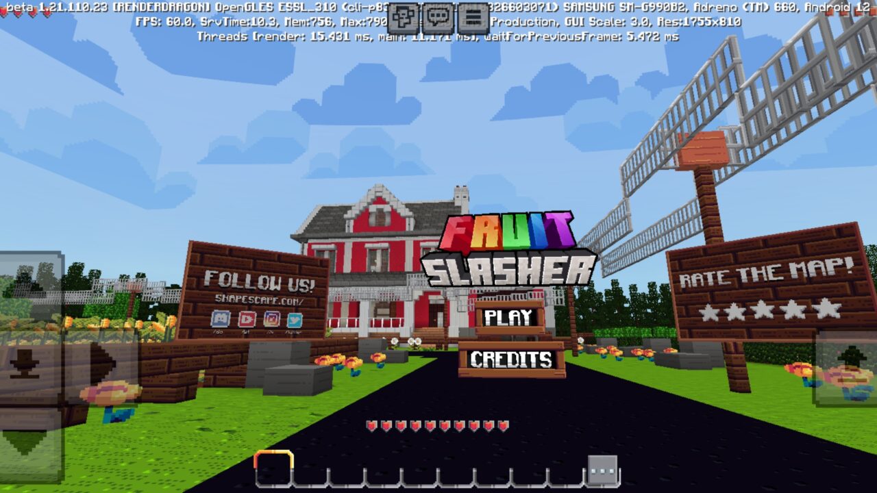 Start from Fruit Slasher Map for Minecraft PE
