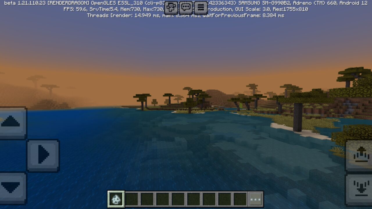 Sunset from Eternity Shader for Minecraft PE
