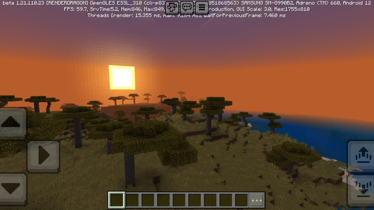 Sunset from Laz Shader for Minecraft PE