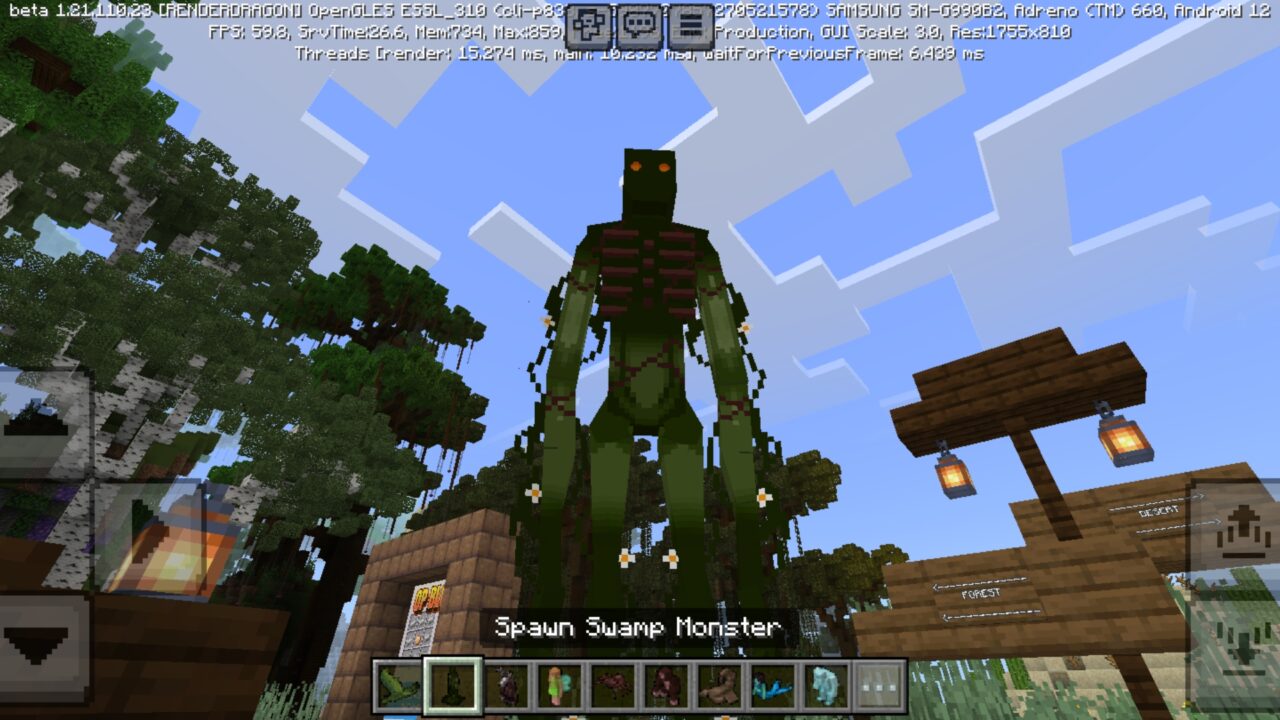 Swamp Monster from Biome Monsters Mod for Minecraft PE