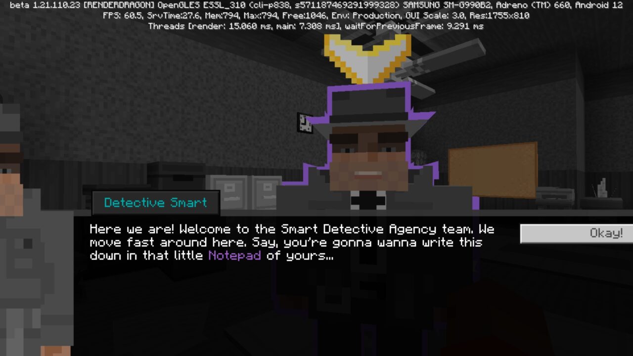 Talk from Detective Map for Minecraft PE