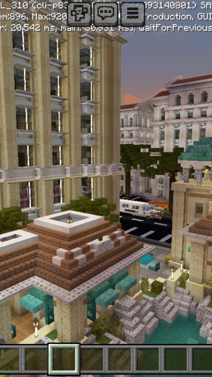 Top View from Cityscapes Las Vegas Map for Minecraft PE