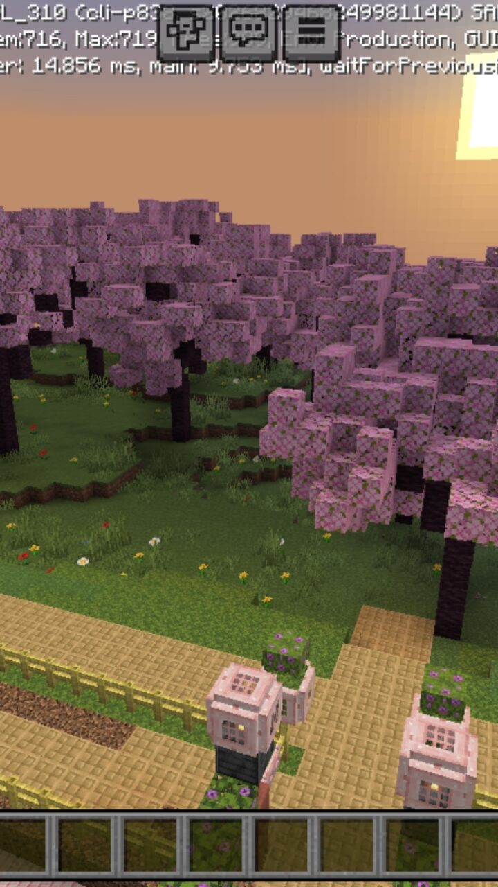Top View from Pink House Map for Minecraft PE