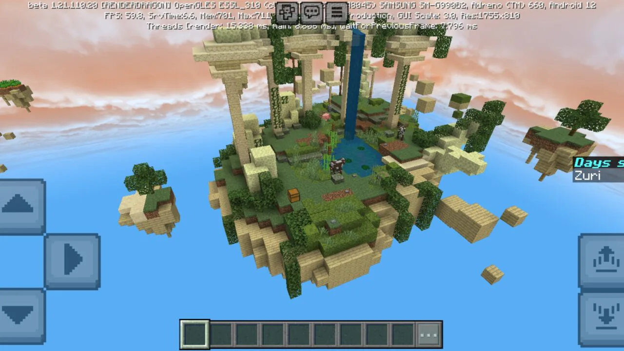 Top View from Summer Skyblock Map for Minecraft PE