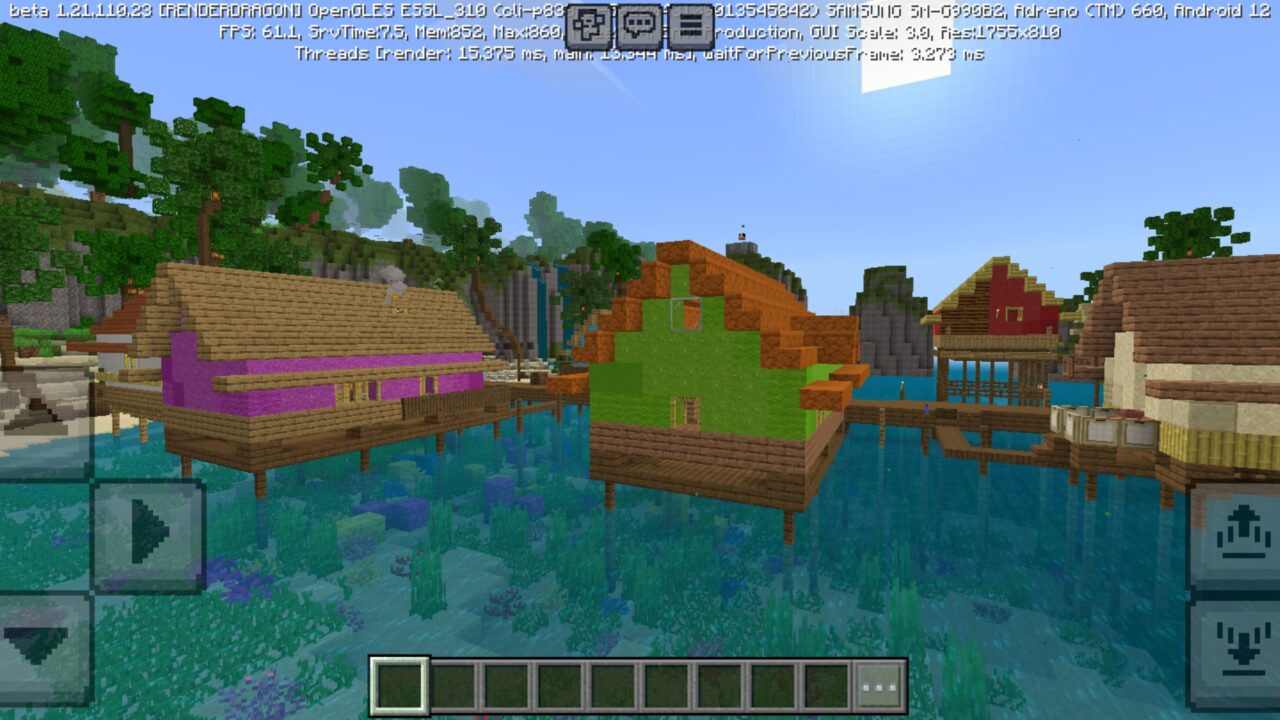 Village from Rising Lava Survival Map for Minecraft PE