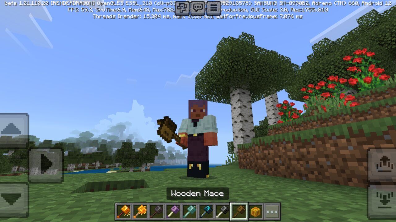 Wooden from Mace Mod for Minecraft PE