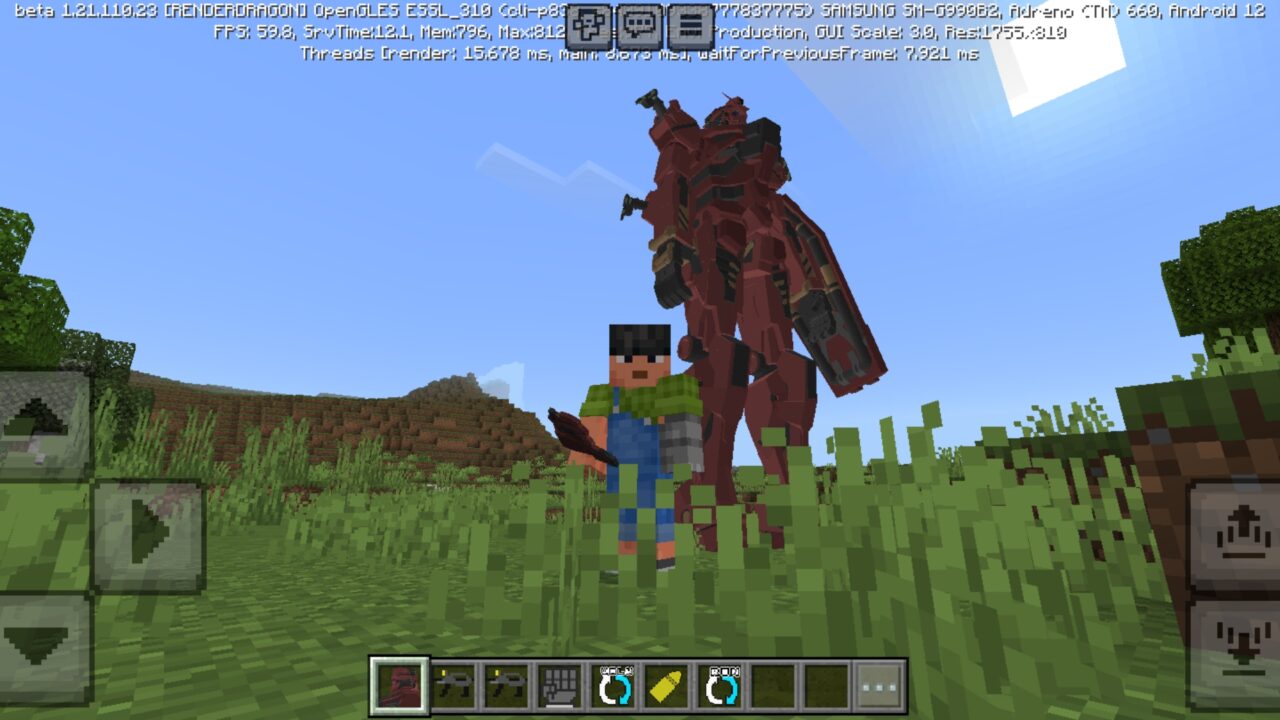 Abilities from Mobilesuit Gundam Mod for Minecraft PE