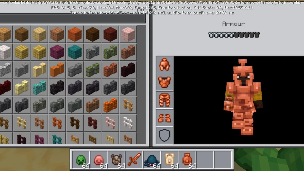 Armor from Actions and Stuff Mod for Minecraft PE