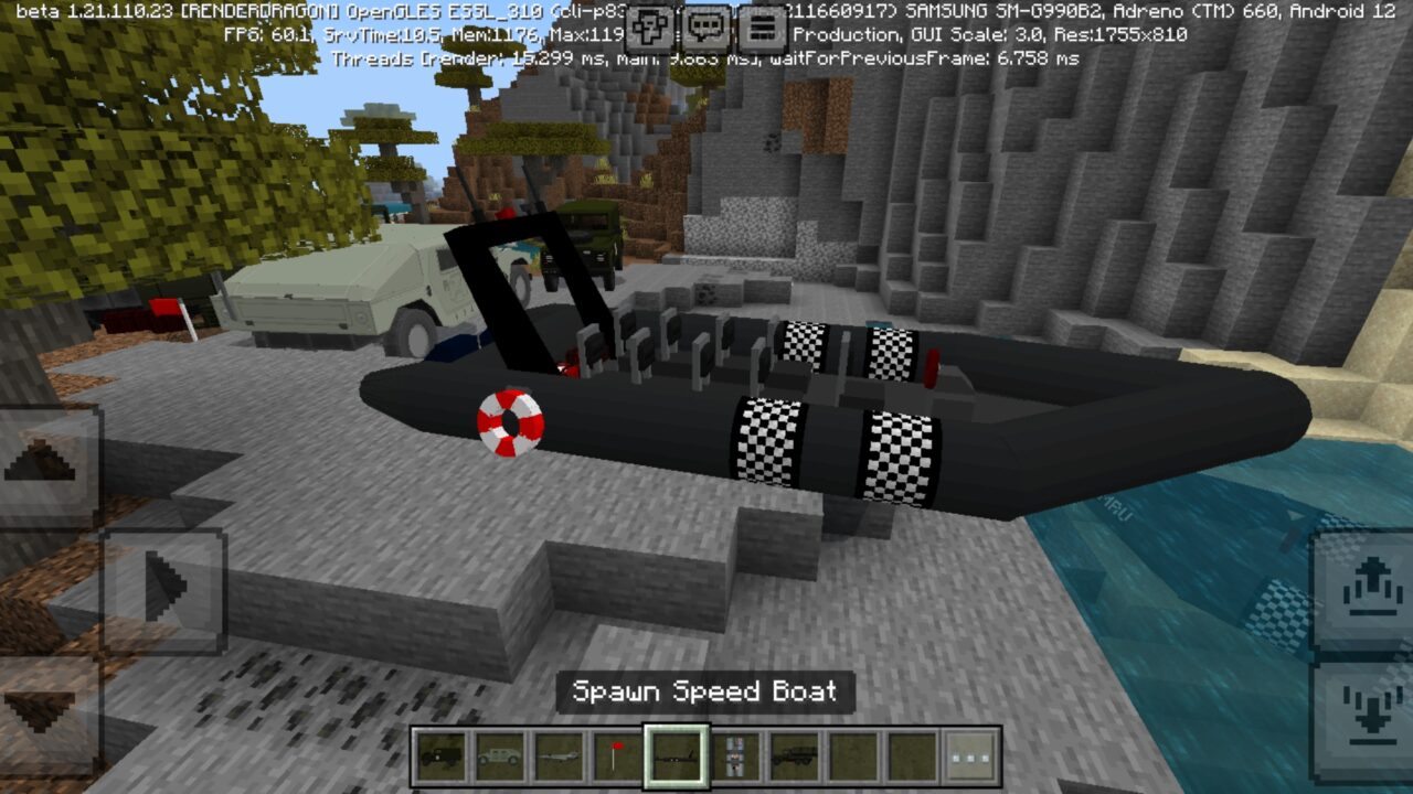 Boat from Combat Missiles Mod for Minecraft PE