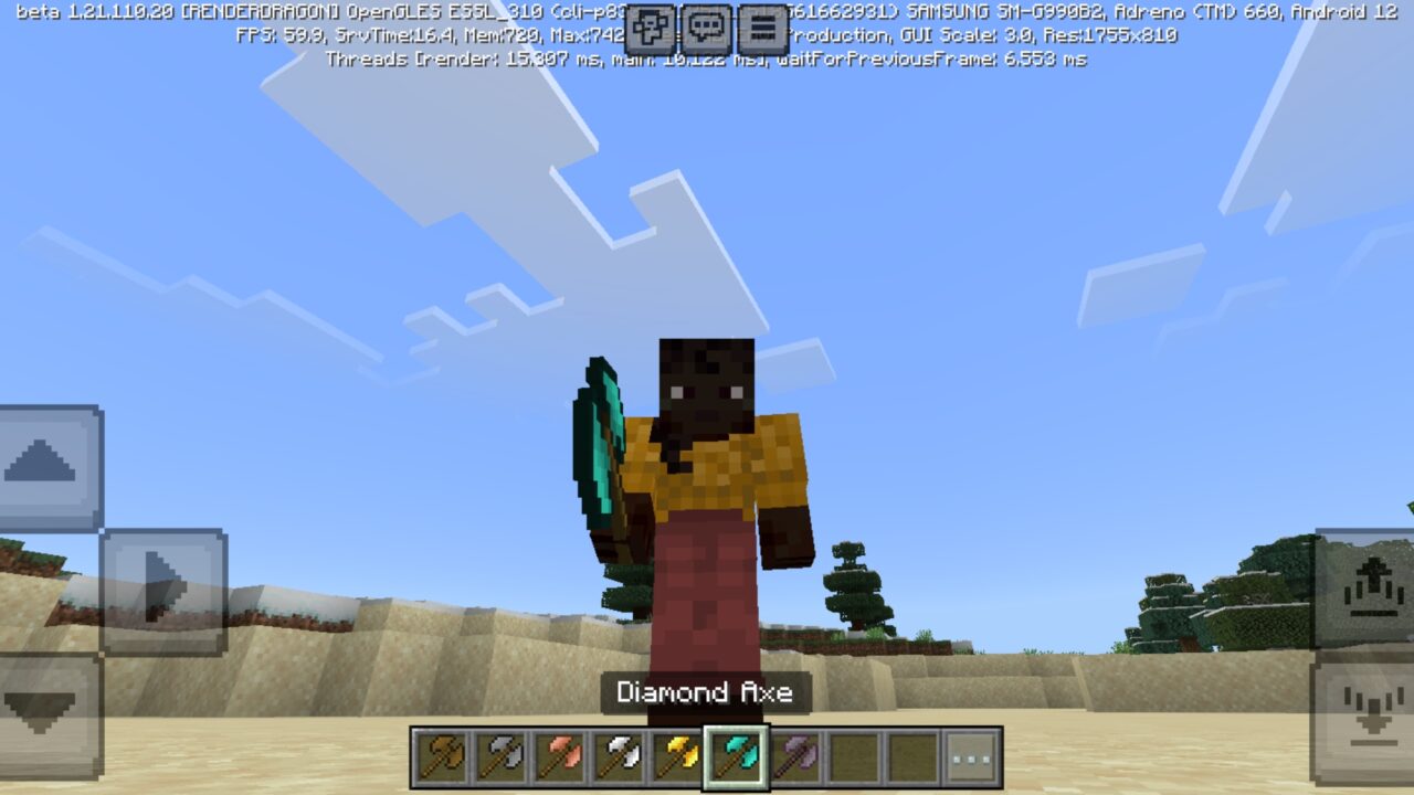 Diamond from Double Axes Mod for Minecraft PE