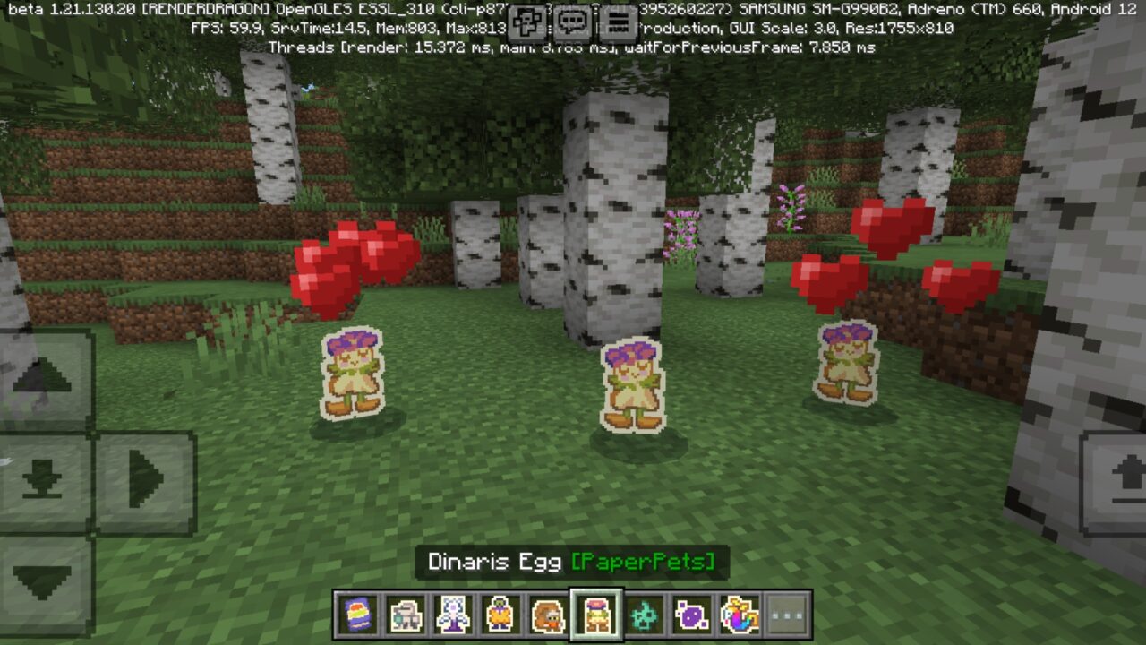 Dinaris from Paper Pets Mod for Minecraft PE