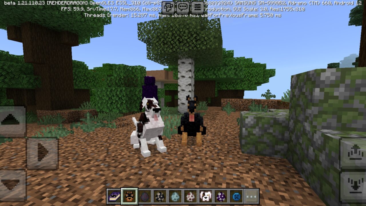 Dogs from Tormentors Mod for Minecraft PE