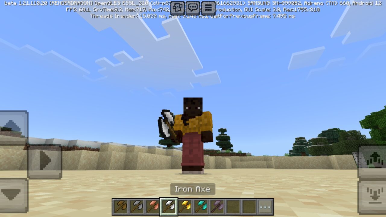 Double Axes Mod for Minecraft PE